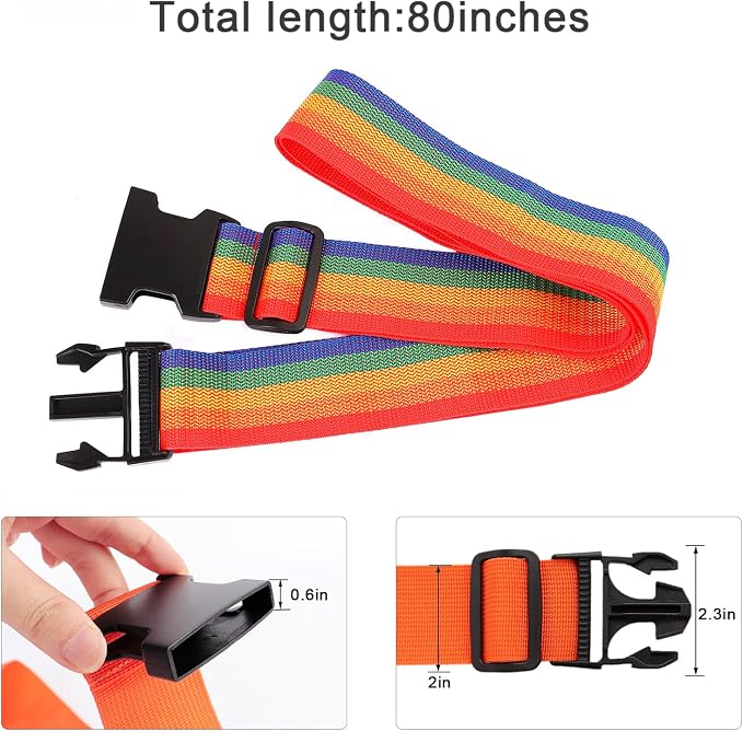 2Pcs Luggage Straps for Suitcase Travel Accessories TSA Approved, 80In Long - Image 3