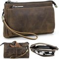 Electronic Organizer Zipper Bag Tech Kit, Top Grain Leather Handmade, Portable by CataPurusLeatherCrafts