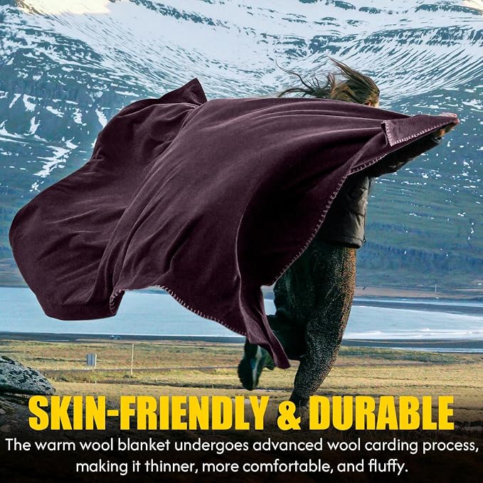 100% Wool Blanket, Military Wool Blanket, Sporting Events, Survival Kits - Image 4