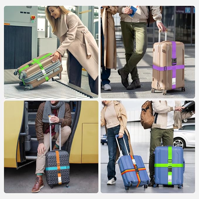 BILIONE Luggage Straps 88 inch Adjustable Suitcase Belt, Lockable Against - Image 5