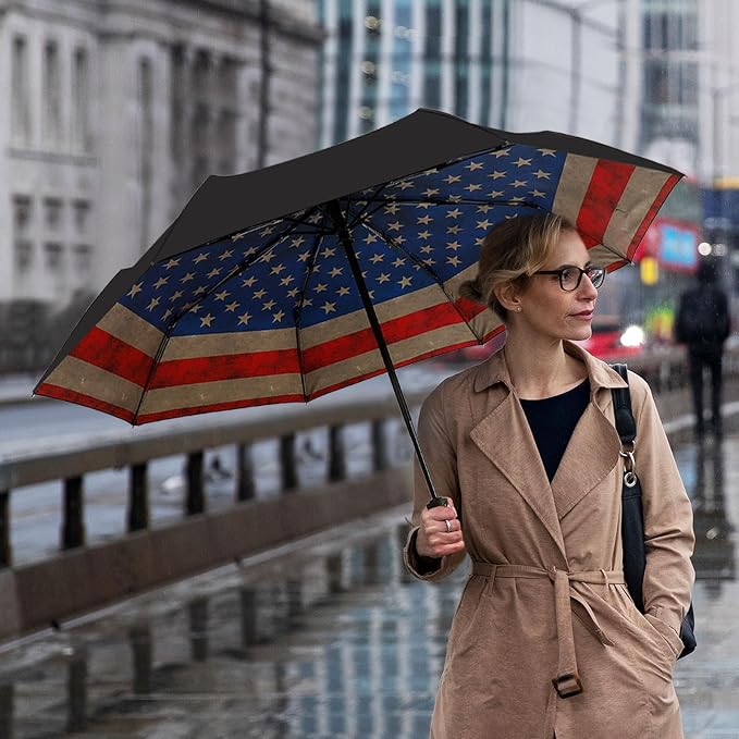 LLanxiry Compact Travel Umbrella, Mini Windproof Umbrellas - Image 7