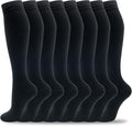 Compression Socks for Women Men Circulation Knee High 8 Pairs for Nurses by HELLOMOMOYA