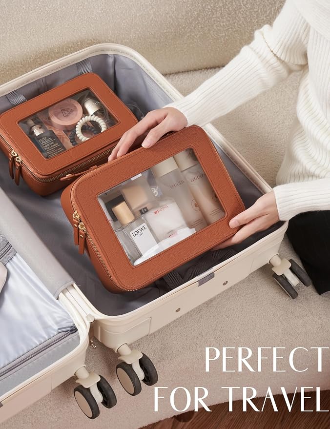 Popvibe Clear Makeup Bag Travel Cosmetic Case Transparent Toiletry Bag - Image 6