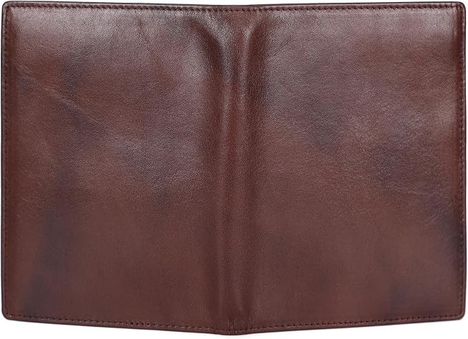 Polare Full Grain Leather Passport Holder RFID Blocking Travel Bifold Wallet - Image 9