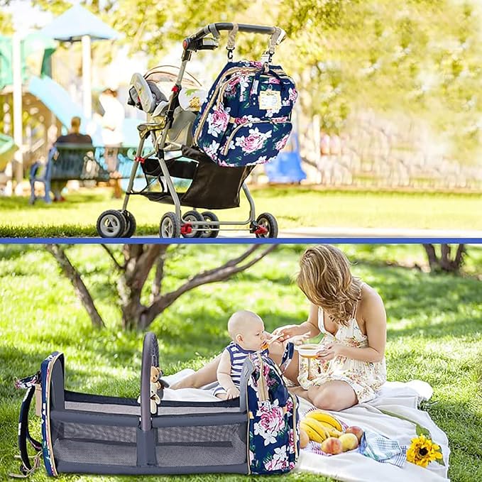 Diaper Bag Backpack with Changing Station, Foldable - Image 7