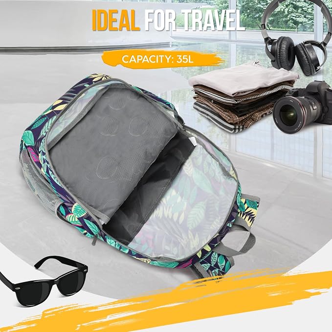 ZOMAKE Lightweight Packable Backpack 35L, Light Foldable Backpacks Water - Image 3