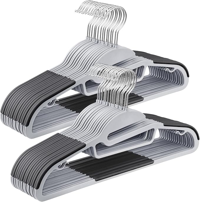 SONGMICS 30 Pack Coat Hangers, Heavy-Duty Plastic Suit Hangers, S-Shaped Opening by SONGMICSbySONGMICSHOME