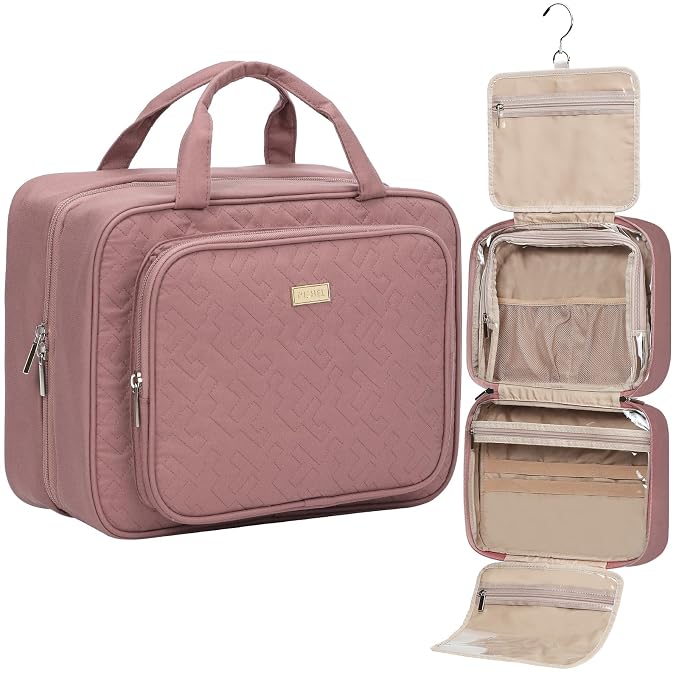 NISHEL Travel Toiletry Bag for Women Large Capacity, Makeup Essentials Organizer by NISHEL