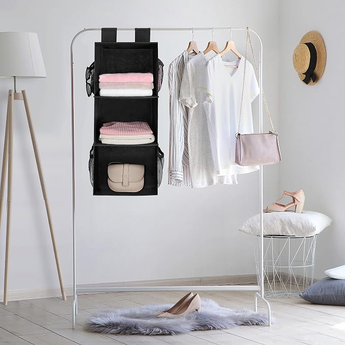 MAX Houser 3-Shelf Hanging Closet Organizers, Collapsible Closet Hanging Shelves - Image 6
