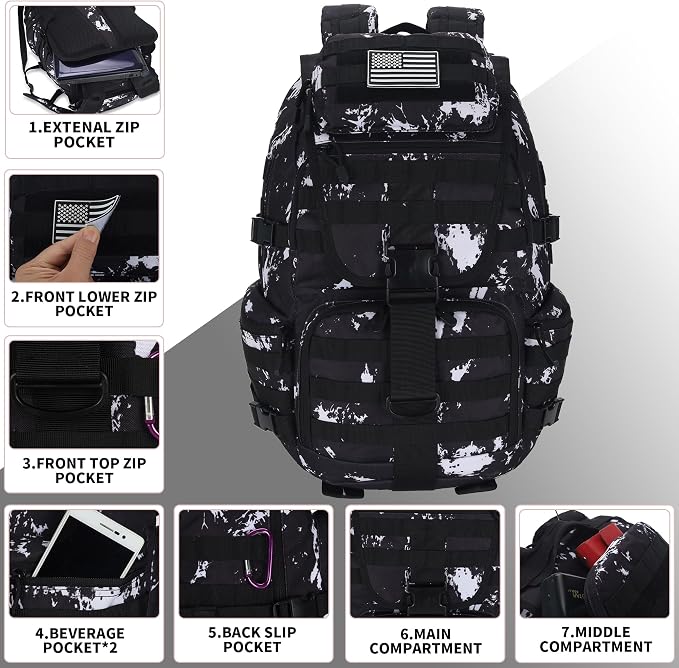 50L Military Tactical Backpack Hiking Waterproof Backpack Large Military Pack 3 - Image 4