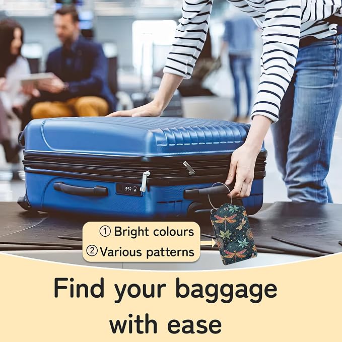 3 PCS Dragonfly Luggage Tags, Fantasy Dragonfly Suitcase Tags Privacy Cover ID - Image 6