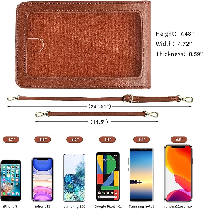 Crossbody Cellphone Purse Women Touch Screen Bag RFID Blocking Wallet Handbag - Image 5