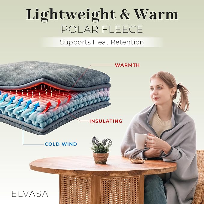 Elvasa Travel Blanket and Pillow Set – Compact Lightweight Throw - Image 3