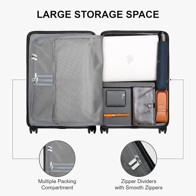 LEVEL8 Elegance Carry-on Suitcase, 20 Inch Carry on Luggage, Hardside Large - Image 7