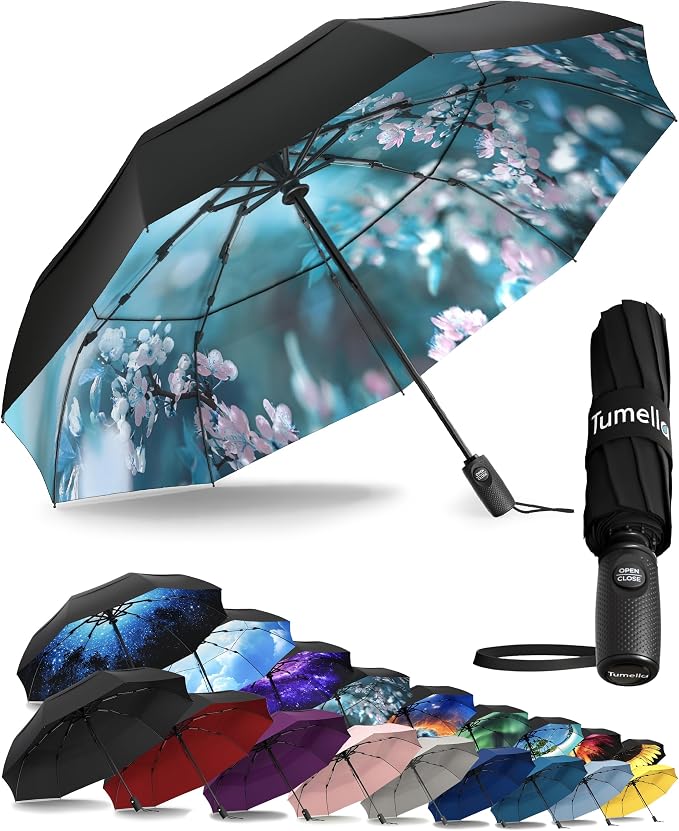 TUMELLA Strongest Windproof Travel Umbrella, Small Strong but Light Portable by Tumella