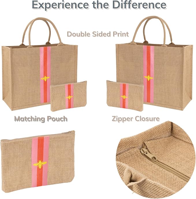 Large Beach Bag Jute Woven Tote - Image 2