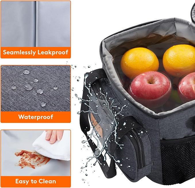 Lifewit Medium Lunch Bag Insulated Lunch Box Soft Cooler Cooling Tote - Image 4