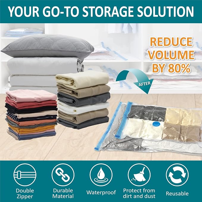30 Pack Vacuum Storage Bags, Space Saver Vacuum Storage Bags, Vacuum Seal Bags - Image 2