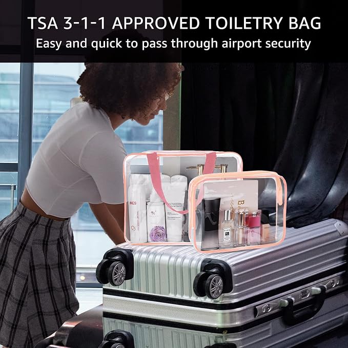 4Pcs Crystal Clear PVC Travel Toiletry Bag Kit - Image 5