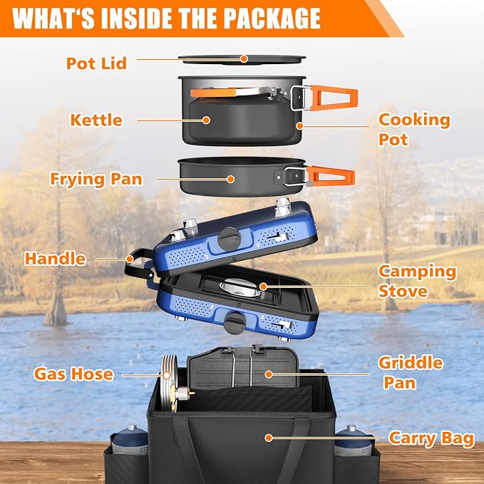 Portable 2 Burner Camping Stove Set - Image 2