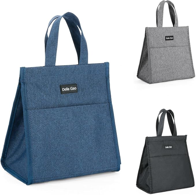 Della Gao Insulated Lunch Bag for Women Men, Waterproof Small Lunch Tote Lunch by DellaGao