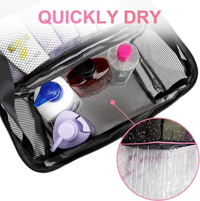 Mesh Shower Caddy, Portable HangingTravel Toiletry Bag Dorm Room Essentials - Image 4
