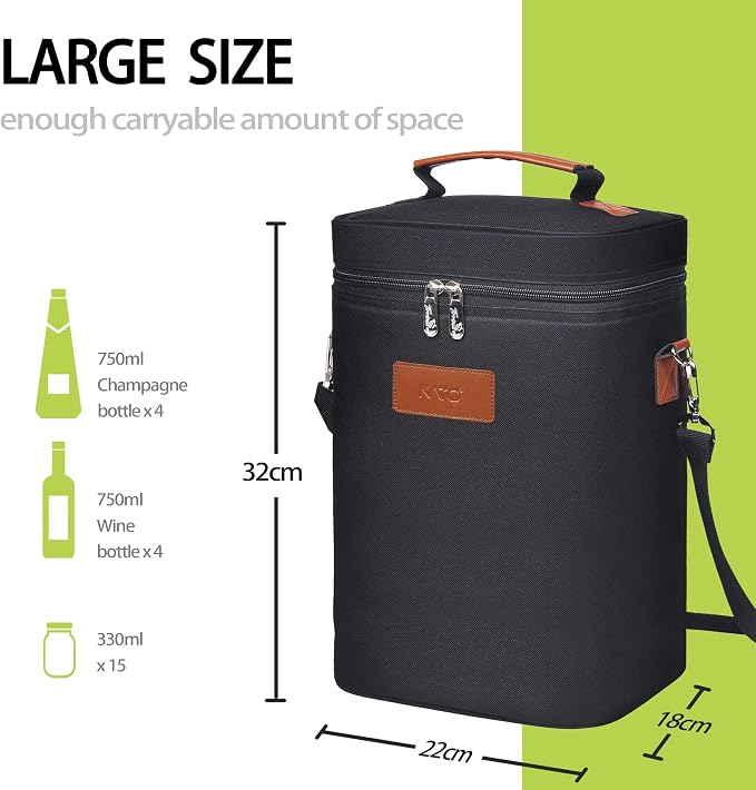 Tirrinia 4 Bottle Wine Gift Tote Carrier - Image 4