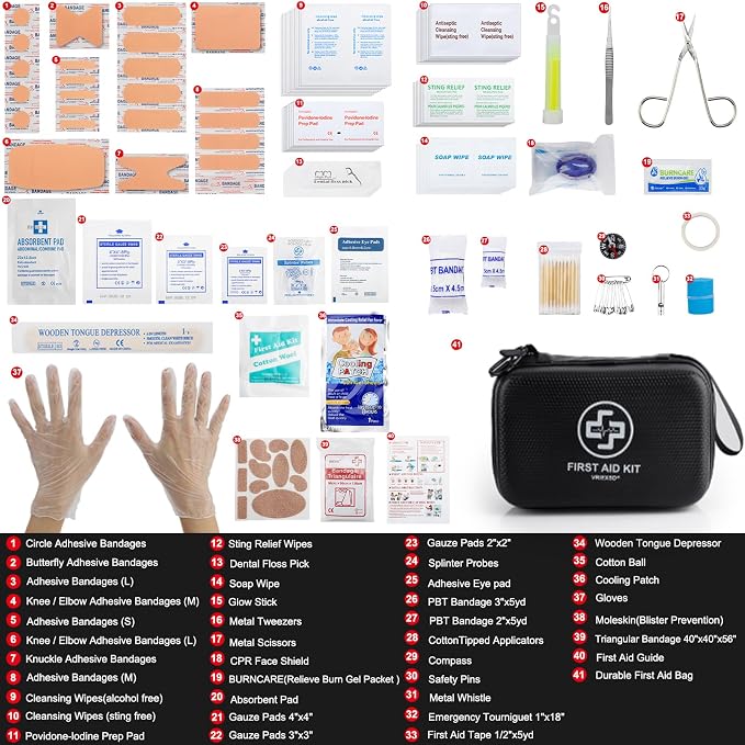 Premium First Aid Kit, 320 Piece Waterproof Hard Shell Eva First Aid Kit - Image 4