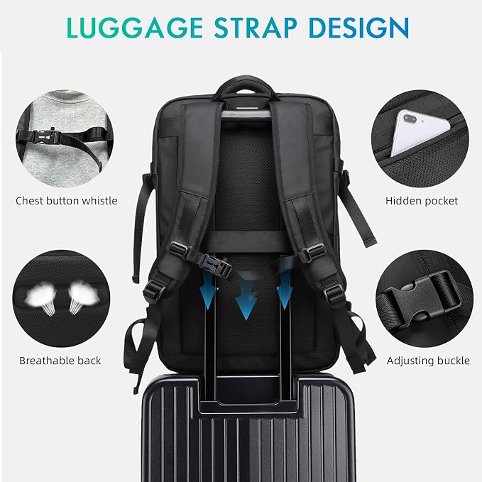 50L Carry on Travel Backpack, Expandable Airline Approved Backpacks - Image 5