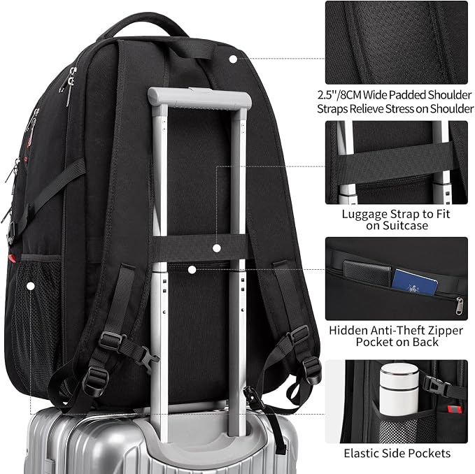 Travel Laptop Backpack, 18.4 inch Extra Large Backpack - Image 5