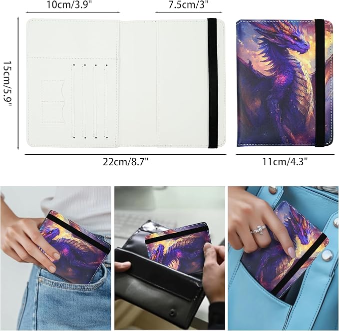 Dragon Passport Holder for Women and Men PU Leather Passport Cover for Travel - Image 5