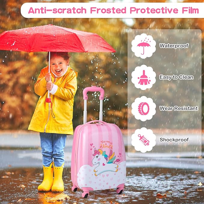 HONEY JOY Kids Luggage, Lightweight Toddler Girls Suitcase, Durable ABS - Image 4