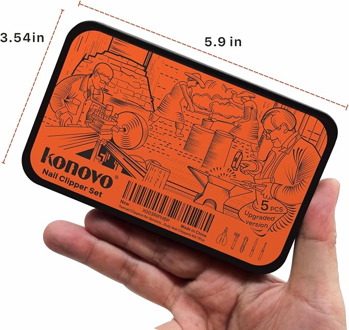 Konovo Toenail Clippers for Seniors Thick Toenails, Toe Nail Clippers Adult - Image 6