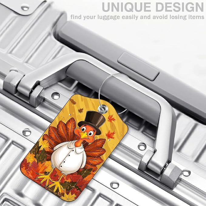 2 Pcs Autumn Turkey Luggage Tags - Image 5