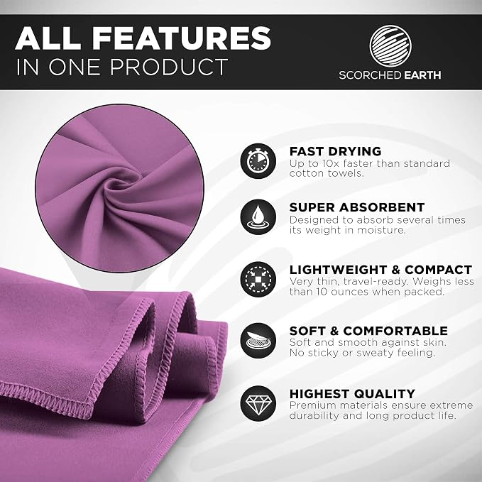 ScorchedEarth Microfiber Travel & Sports Towel Set - Image 2