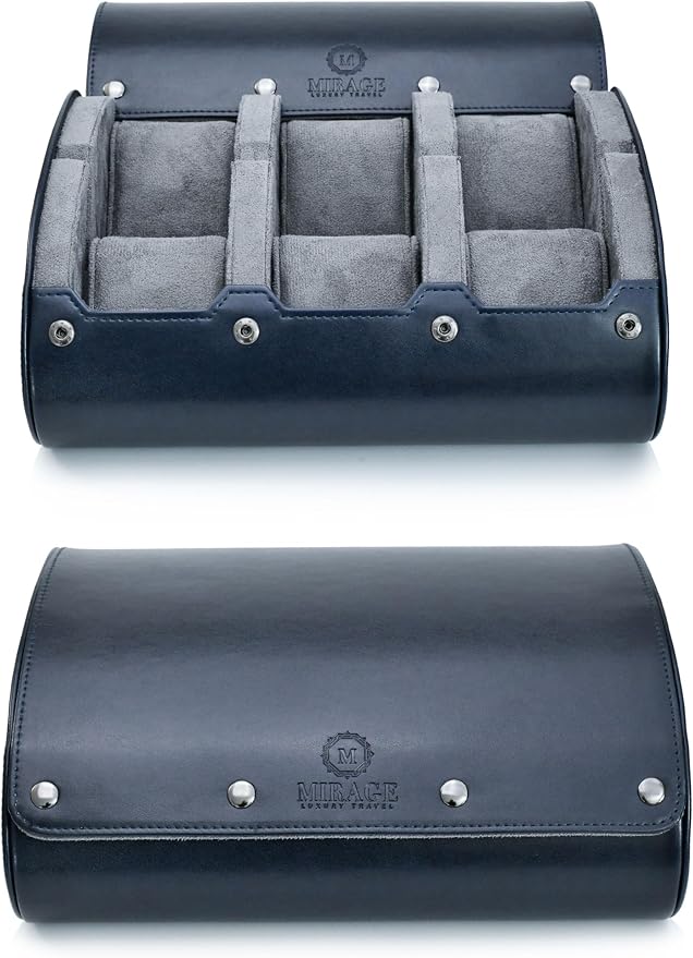 Watch Roll Case for Travel 6 slot Watches Organizer by MirageLuxuryTravel