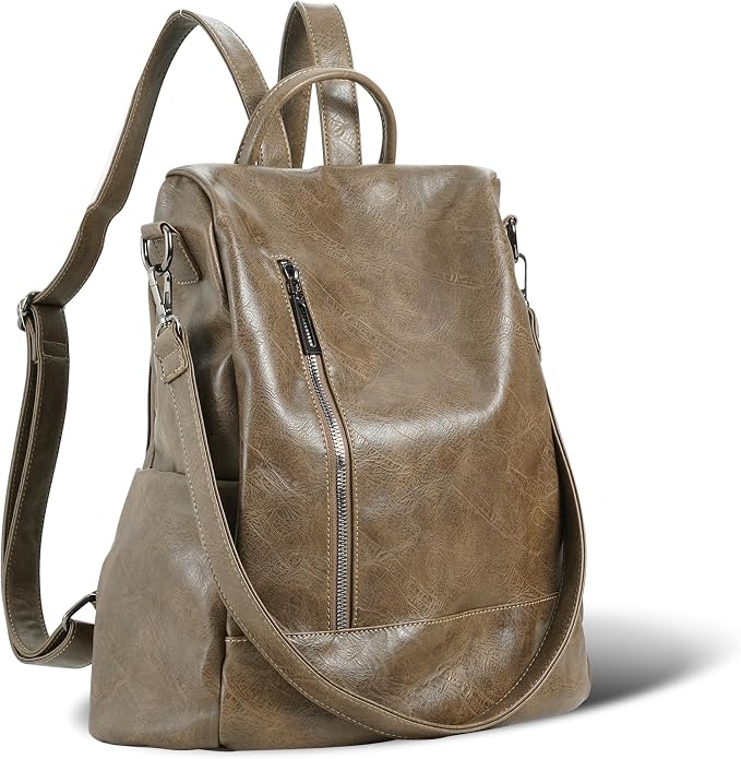 Women Backpack Purse PU Leather Anti-theft Casual Shoulder Bag Fashion Ladies by Unknown