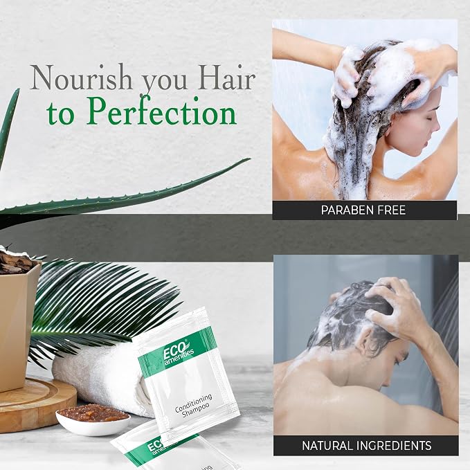 ECO Sachet Individually Wrapped Toiletries, Travel Size Bulk Shampoo and - Image 4