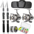 2PACK Fishing Pole Combo, Carbon Fiber Fishing Rod Spinning Reels Fishing by Unknown