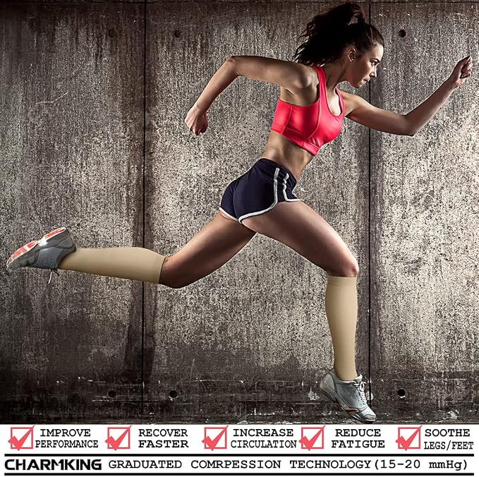 CHARMKING Compression Socks for Women & Men Circulation 15-20 mmHg is Best - Image 2