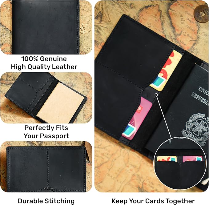 HIFA Leather Passport Holder, Handmade Passport Cover - Image 2