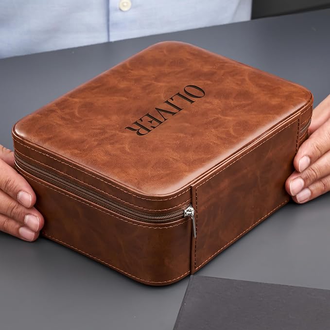 Awesometik Luxury Travel PU Leather Watch Case. Watch Storage Organizer. Watch - Image 2