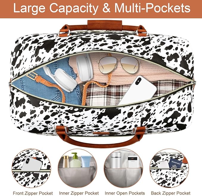 Weekender Bag for Women, Travel Duffel Bag Carry On Overnight Bag - Image 4