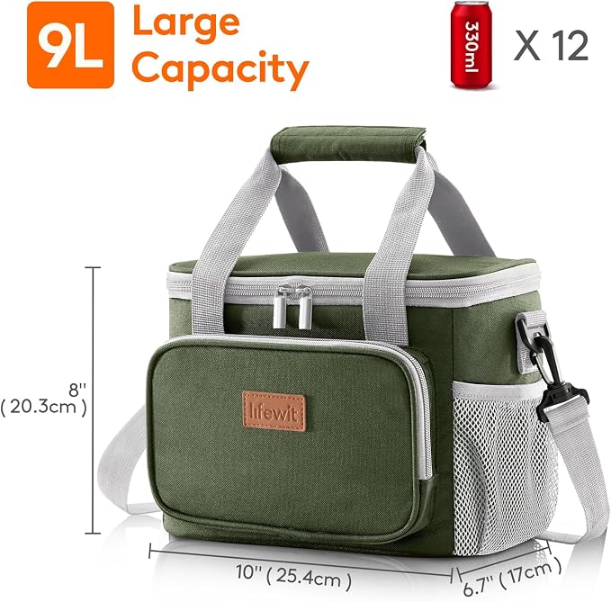 Lifewit Medium Lunch Bag Insulated Lunch Box Soft Cooler Cooling Tote - Image 3