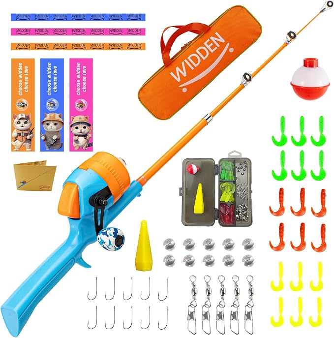 Kids Fishing Pole, Telescopic Fishing Rod, Toddler Collapsible Fishing Rod and by WIDDENKidsFishingPole