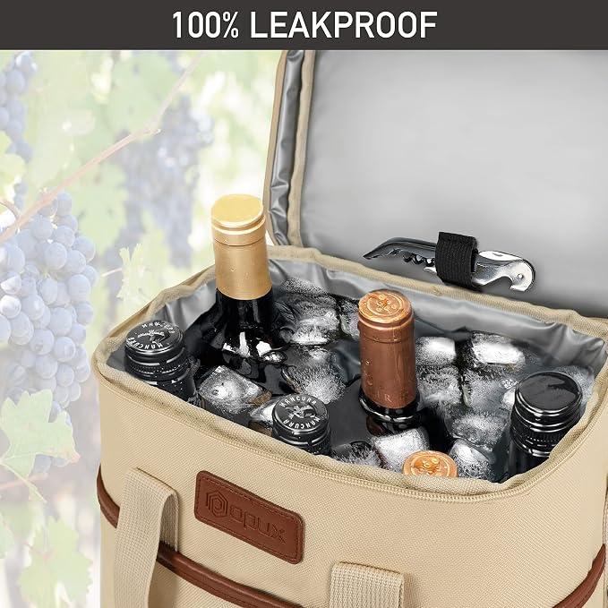 Opux 6 Bottle Carrier Tote | Insulated Padded Cooler Bag - Image 5
