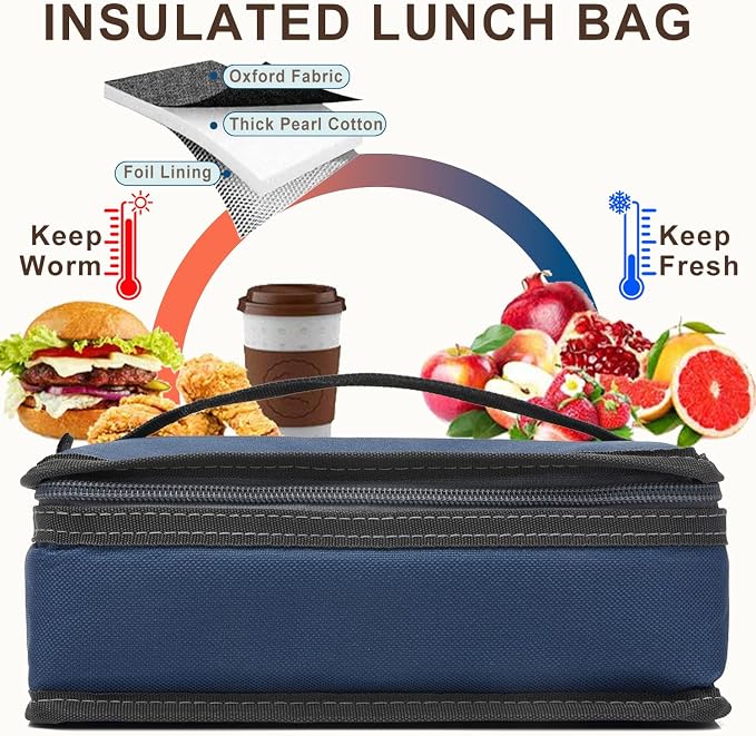 FlowFly Small Insulated Lunch box Portable Soft Bag Mini Cooler Thermal Meal - Image 3
