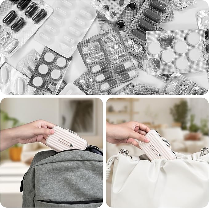 Travel Pill Organizer Box with Medicine Labels, Daily Medication Organizer - Image 6