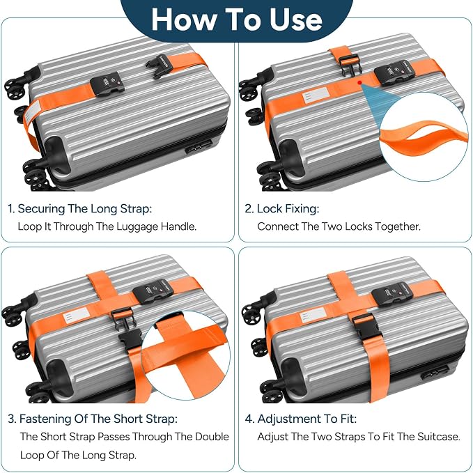 Travel Inspira Luggage Straps for Suitcases Travel Belt for Luggage TSA - Image 3