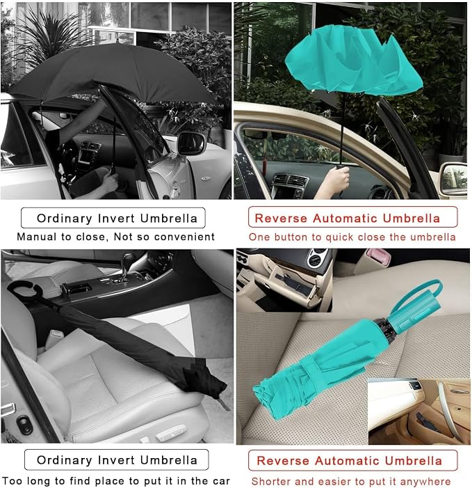 LANBRELLA Compact Reverse Folding Umbrella Auto Windproof Travel Umbrella - Image 4